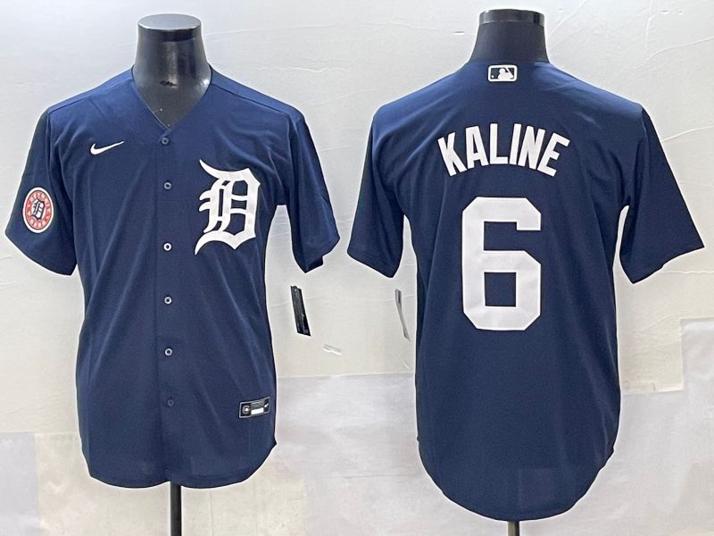 Men 2025 Detroit Tigers #6 Kaline Dark Blue Game Nike MLB Jersey style 7